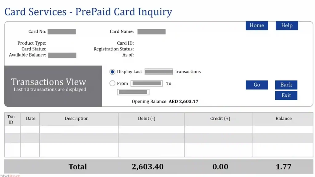 Rabiti card balance