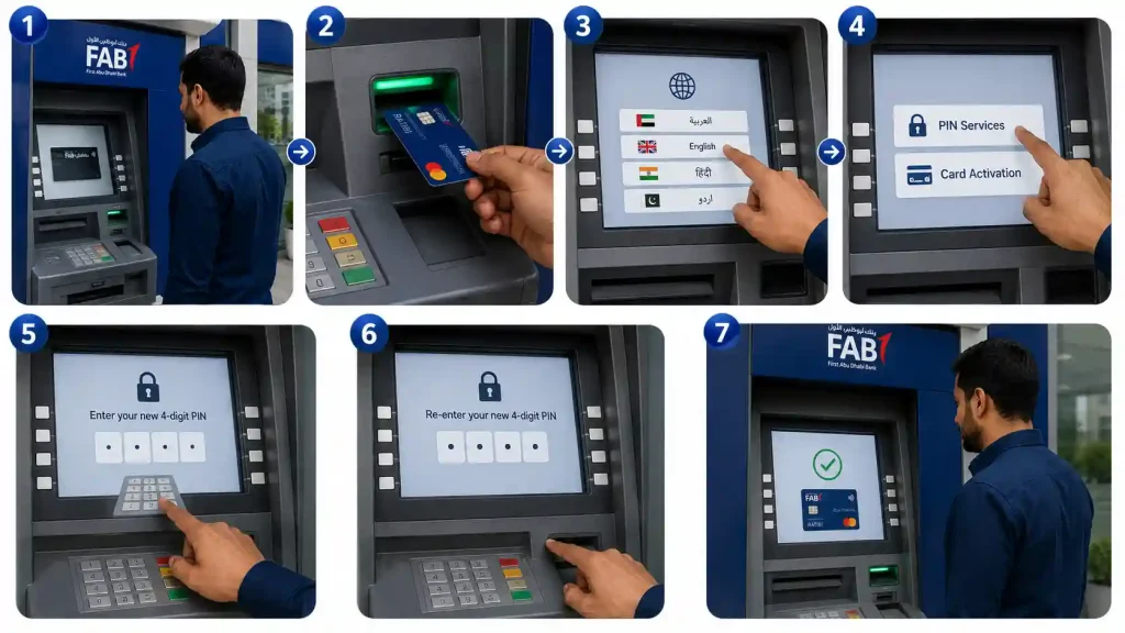Ratibi card activation at FAB ATM